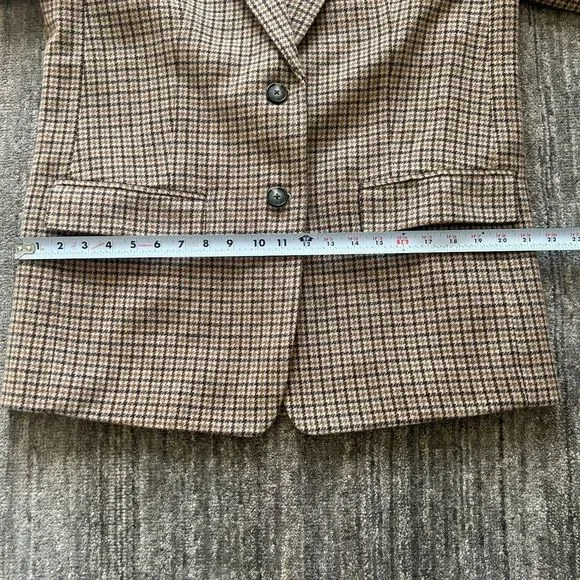 Everlane The Oversized Blazer in Camel Houndstooth, Wool Blend, Size 8 - Picture 9 of 11